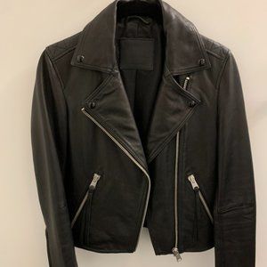 All Saints Dalby Leather Jacket Black 0